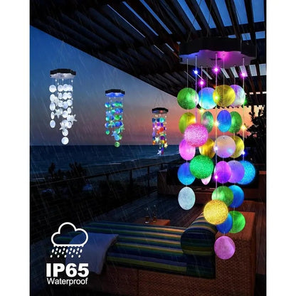 🎁49% OFF - 🌈 ✨ Solar-Powered Seashell Wind Chime Light