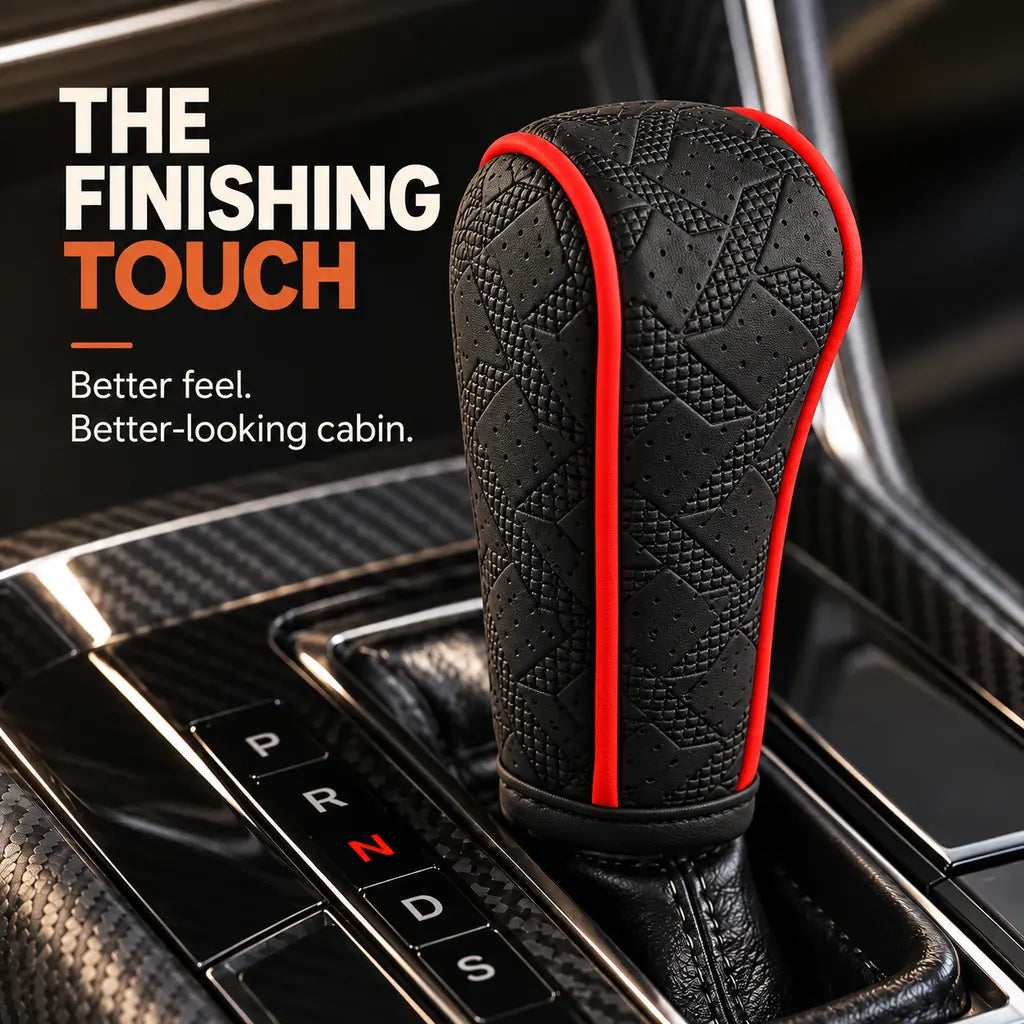 🚗 Sport Grip Leather Gear Shift Knob Cover 🔥