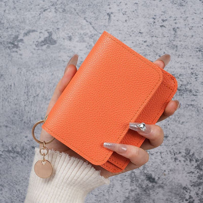 Elegant and Minimalist Women's Slim Short Wallet – A versatile, stylish mini tri-fold wallet featuring RFID protection, card slots, a bill compartment, and an ID window