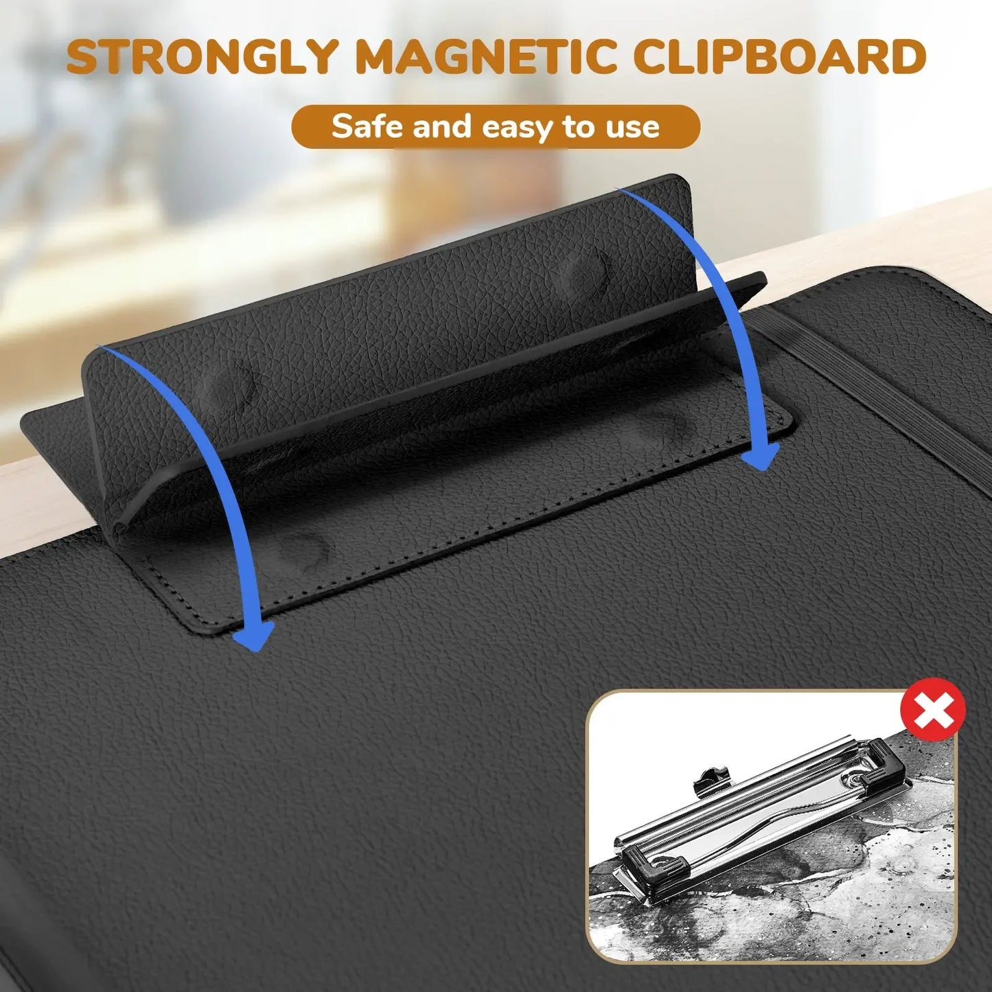 🔥HOT SALE 49% OFF - 📄✨PU Leather Clipboard with Storage – 3-Ring Binder, Magnetic Clip, Removable Notepad & Expanding File