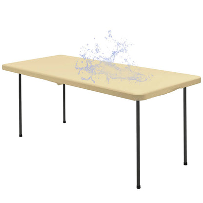 Stretch Fabric Table Top Cap Cover – Elastic Edge, Waterproof & Reusable