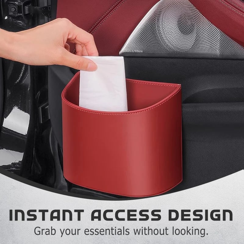 Leather Car Door Cup Holder – Wide‐mouth opening, easy reach for drinks & phone. Clip‐on secure fit. PU leather, tough & stylish. 🛡️✨