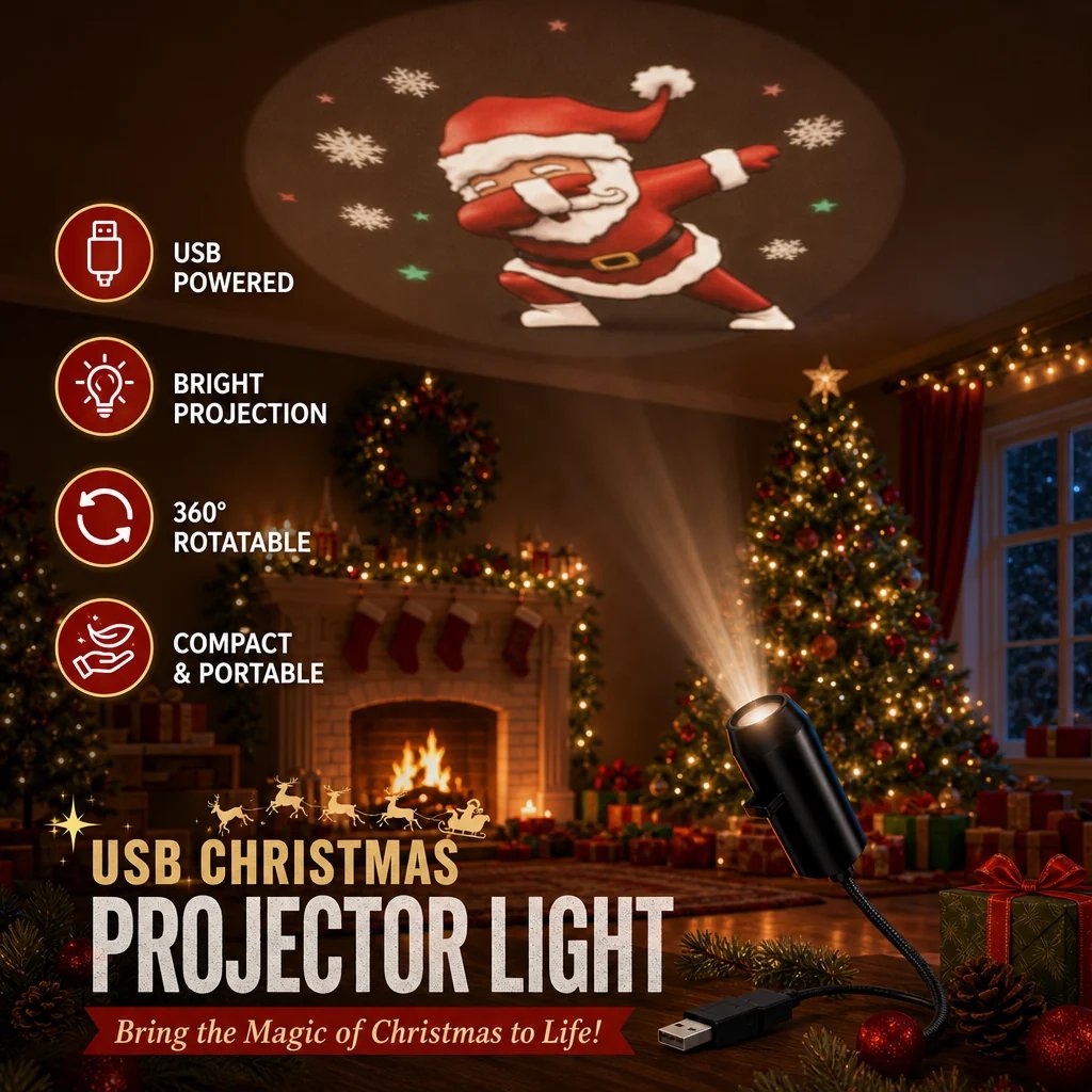✨Plug-&-Play HD Christmas Projector – 6 or 10 Festive Scenes