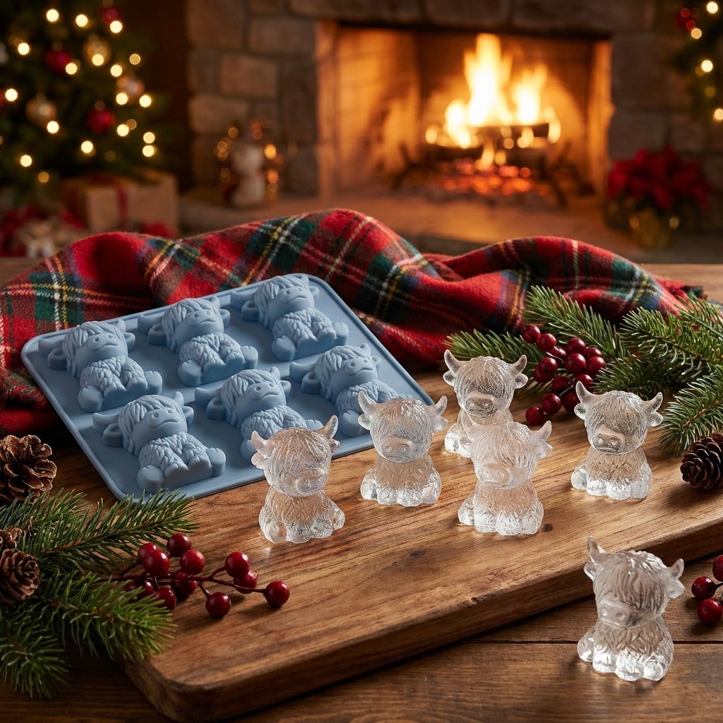 🔥🐮Mini Highland Cow Ice Cube Mold – Cute 3D Ice for Drinks, Parties & Gifts