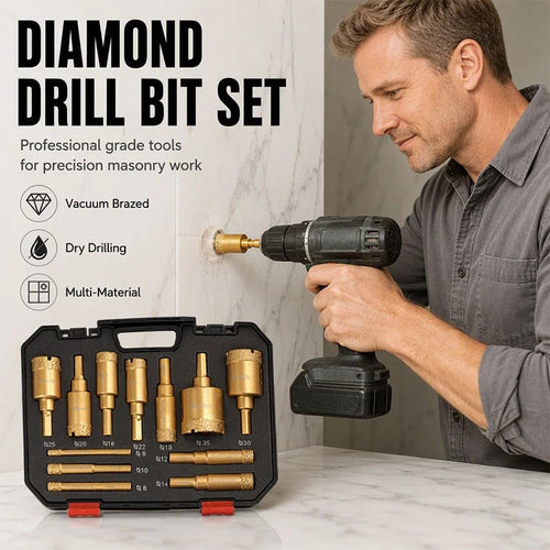 ⏰12-Piece Dry Diamond Tile Hole Saw Kit (6-35mm)