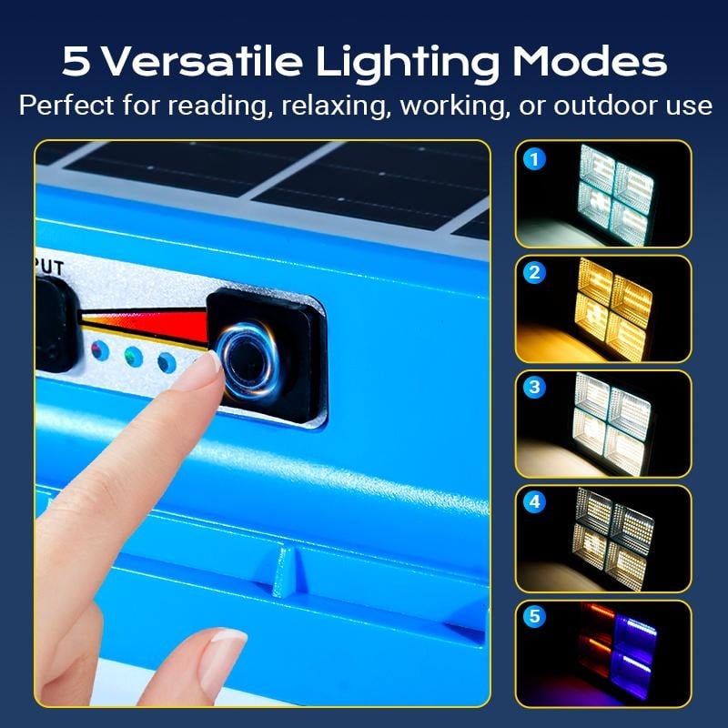 🔦Solar Rechargeable LED Work Light: 288 LED Bright Floodlight, USB-C Charging, 11000mAh, Magnetic Waterproof for Camping Emergency