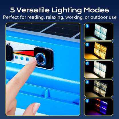 🔦Solar Rechargeable LED Work Light: 288 LED Bright Floodlight, USB-C Charging, 11000mAh, Magnetic Waterproof for Camping Emergency