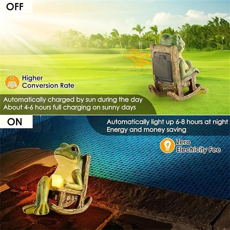 🐸 Solar Powered Mini Frog Garden Statue