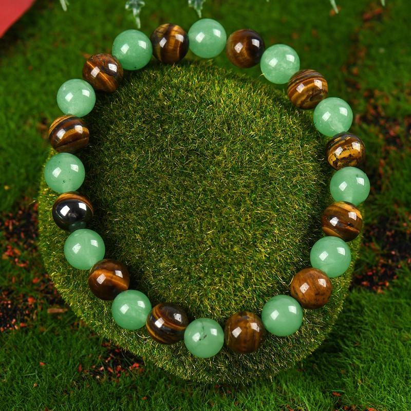 ✨ Money Attraction Bracelet with Green Aventurine & Tiger Eye beaded jewelry protection bracelet encouragement gift fashion artificial bracelet