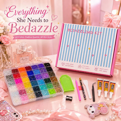 Glitter Rhinestone Bedazzling Kit - 32000Pcs Resin Jelly Rhinestones for Crafting