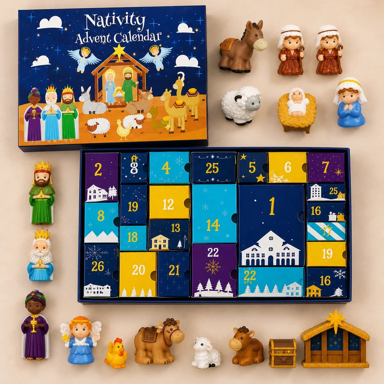 💯2026 Nativity Advent Calendar – 25-Piece Christmas Story Set for Kids