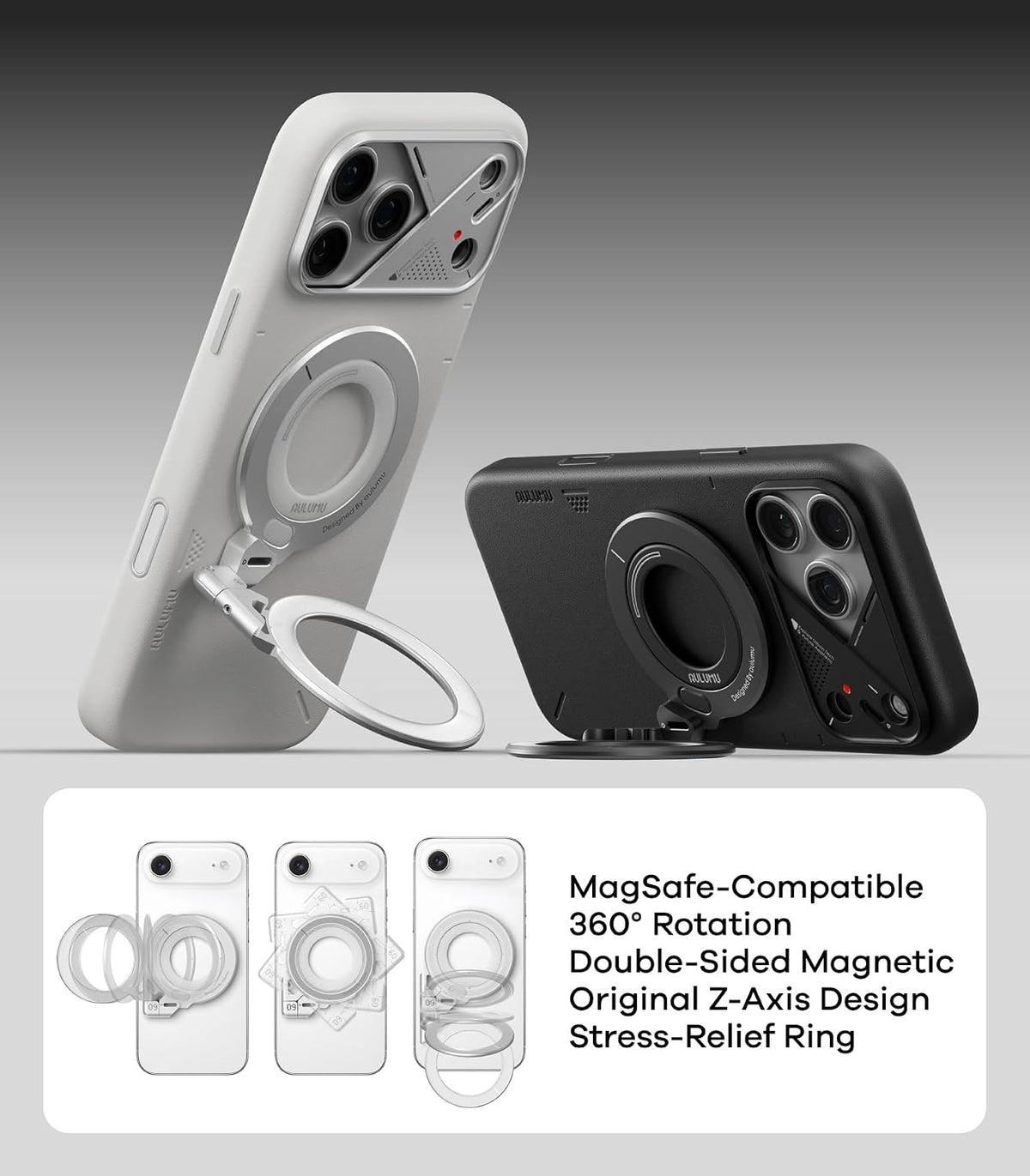 🧲 360° Dual-Sided Magnetic Phone Ring Grip | MagSafe Compatible
