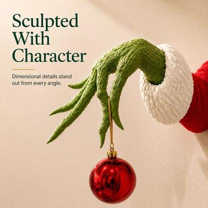 🎄 Green Monster Hand Christmas Wall Mount Ornament Holder Decor 🎁