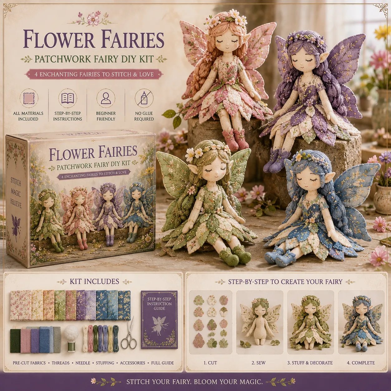 🔥LAST DAY 50% OFF - 🧚A Fairy Tale You Can Stitch – DIY Patchwork Fairy Doll Collection🧵Buy 2 Free Shipping