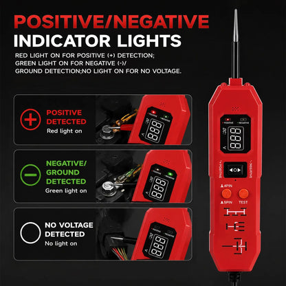 🔧Automotive Circuit & Relay Tester,12V/24V Vehicle Electrical Diagnostic Probe for Auto Repair