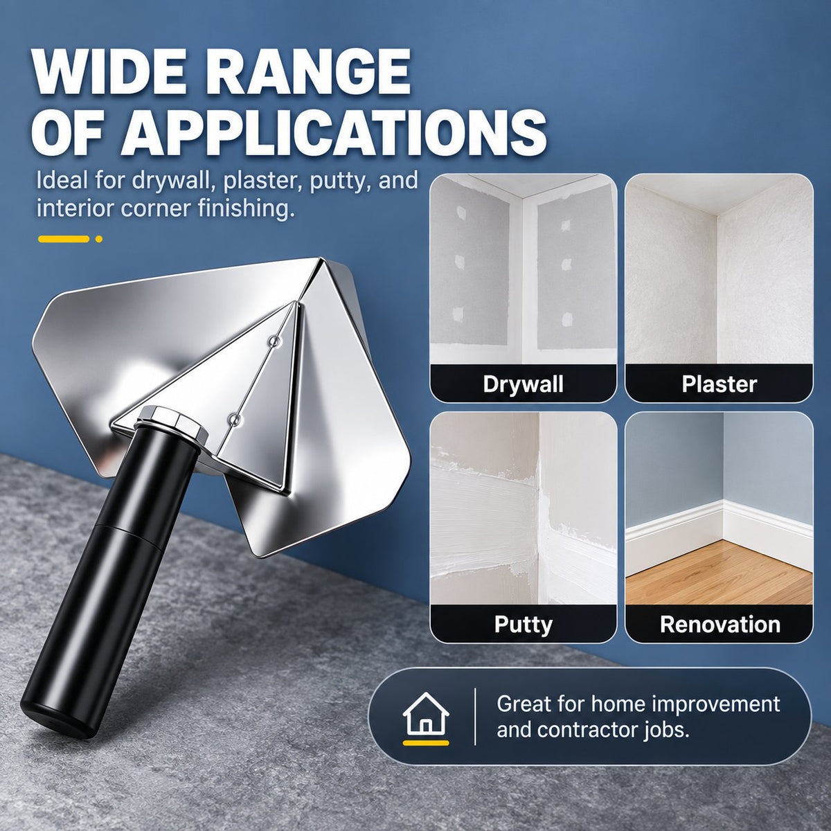 🛠️ Stainless Steel Inside Corner Finishing Trowel