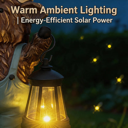 Handcrafted Solar-Powered Scottish Highland Bull Garden Welcome Light