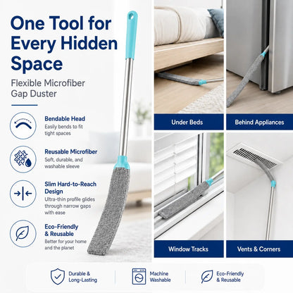 Flexible Microfiber Gap Duster – Reach Every Corner with Ease 🧹✨