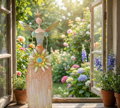 🧚Whimsical Fairy Garden Metal Statues | Enchanted Angel Decor ✨