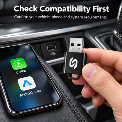 2-in-1 Wireless CarPlay and Android Auto USB-A Adapter
