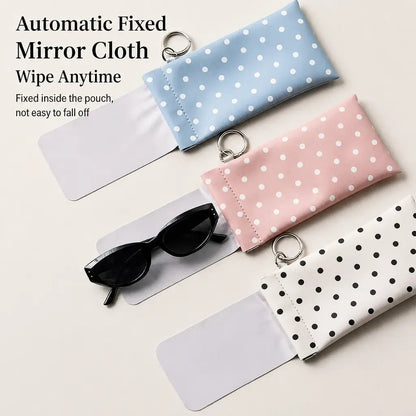 💥Buy 1 get 1 free 🔥Soft PU Leather Sunglasses Pouch Elastic Opening Eyeglasses Bag