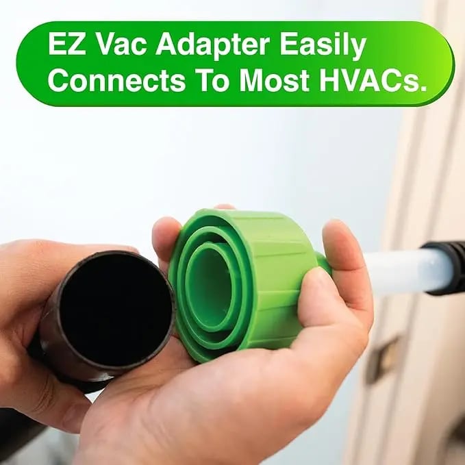AC Drain Line Cleaner Adapter Evacuates & Unclog AC Drain Line - HVAC to PVC AC Drain Line Cleaner Tool - Universal Fit AC Drain Line Unclogger - AC Drain Line Cleaning Tool - Clear Visibility