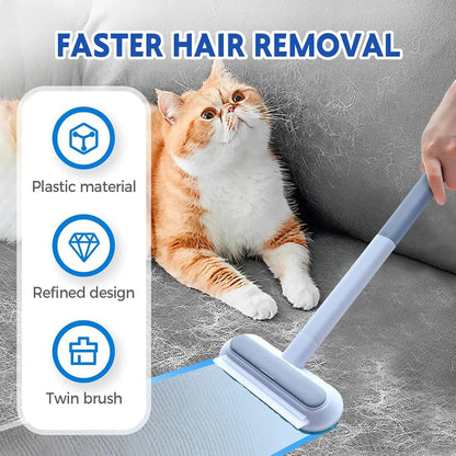 4-in-1 Long Handle Pet Fur Remover Multi-Tool Set