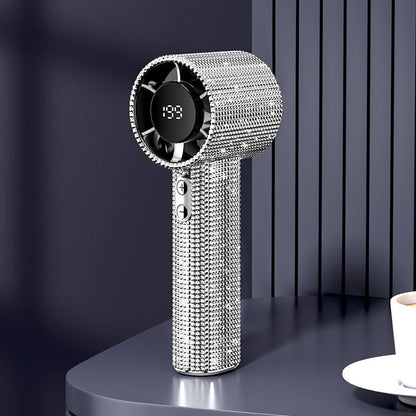 Full Diamond Luxury Craftsmanship Portable Handheld Turbo Fan