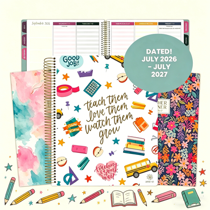 📚🧑‍🏫 2026-27 Teacher Planner | Interchangeable Cover (✨Hardcover)