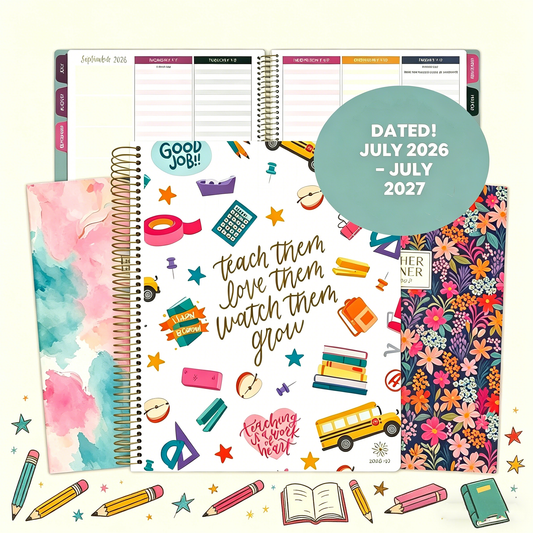 📚🧑‍🏫 2026-27 Teacher Planner | Interchangeable Cover (✨Hardcover)