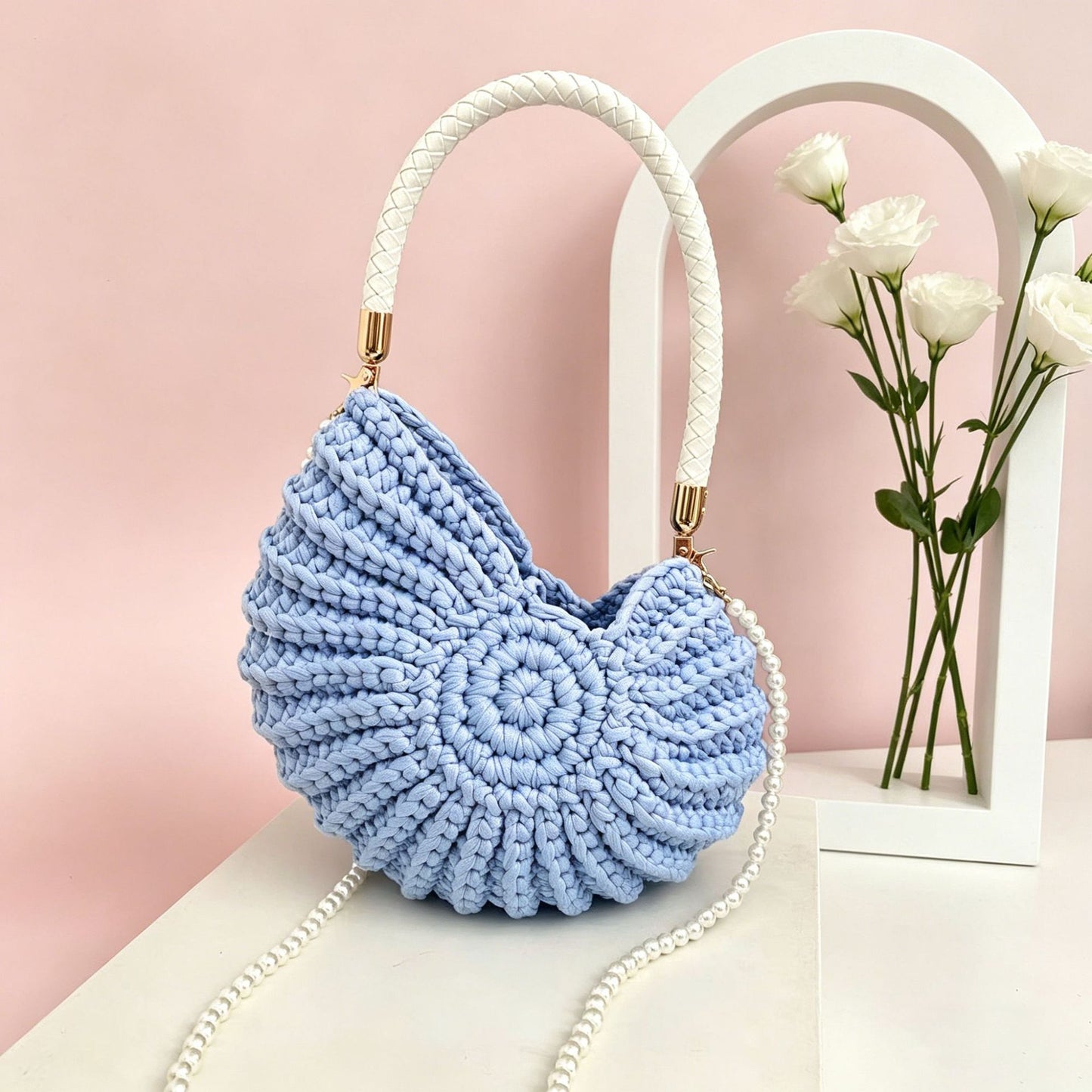 Nautilus shell crossbody bag
