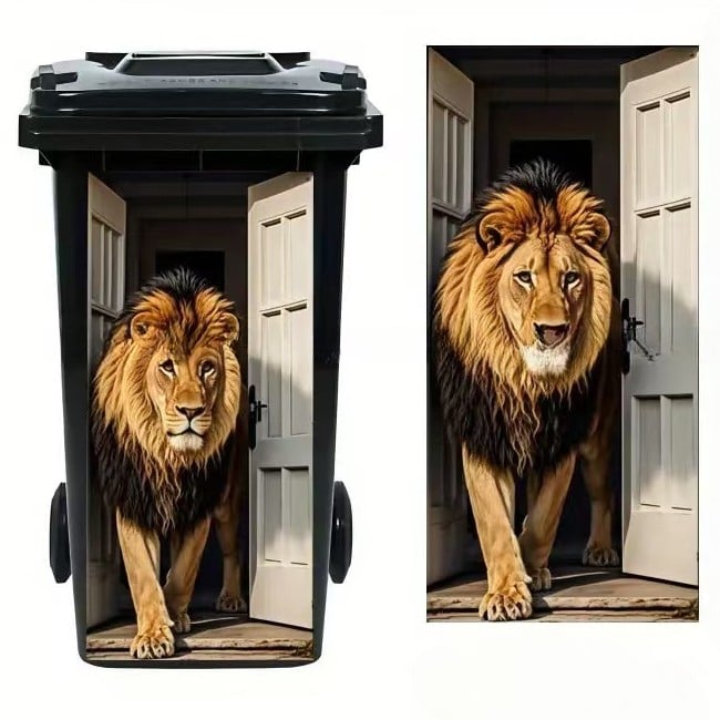 🔥 Animal Floral Print Bin Sticker