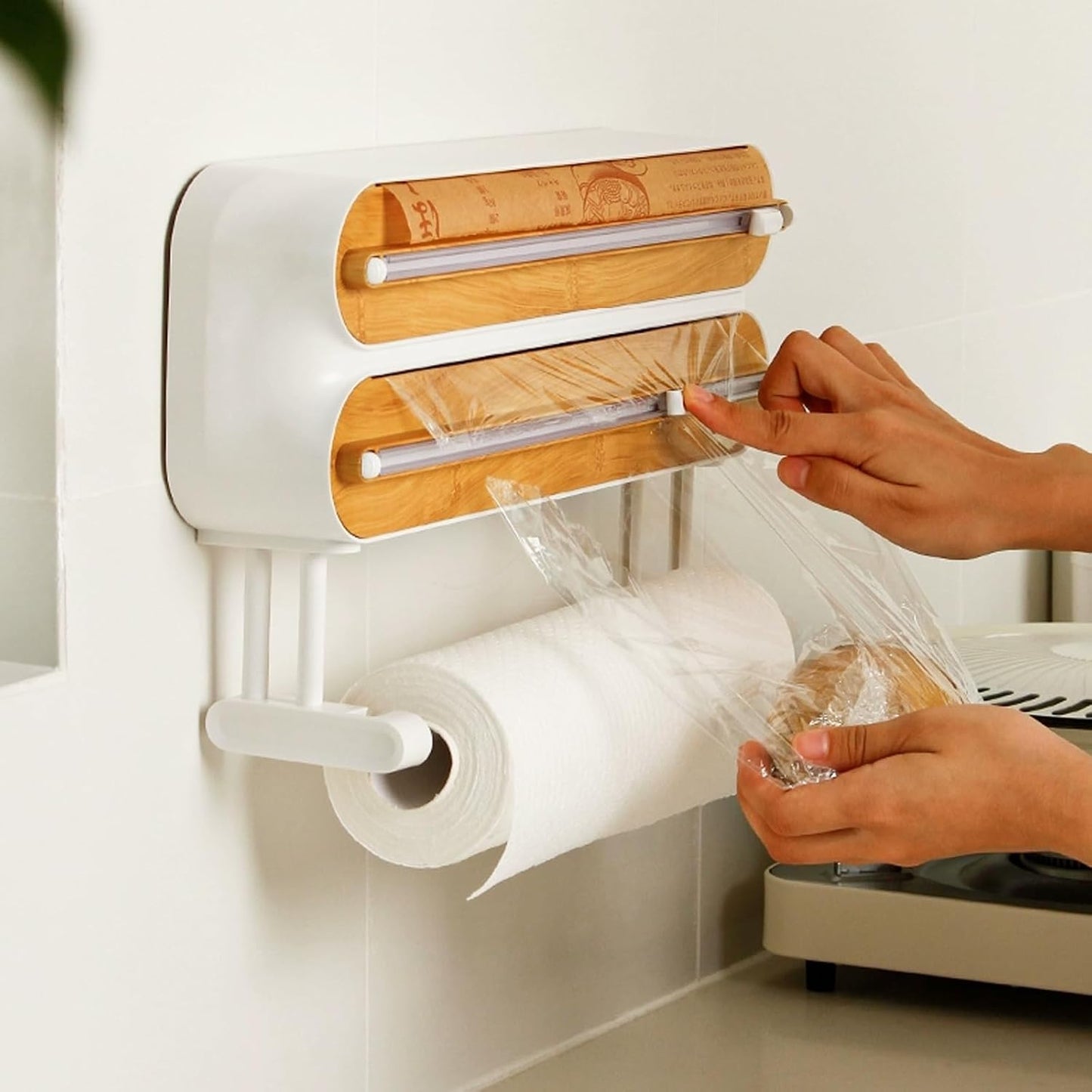🔥 Hot Sale | Magnetic Plastic Wrap Dispenser with Cutter