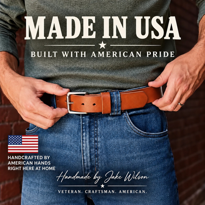 🔥 100% Handmade Full-Grain Buffalo Leather Belt – Built to Last