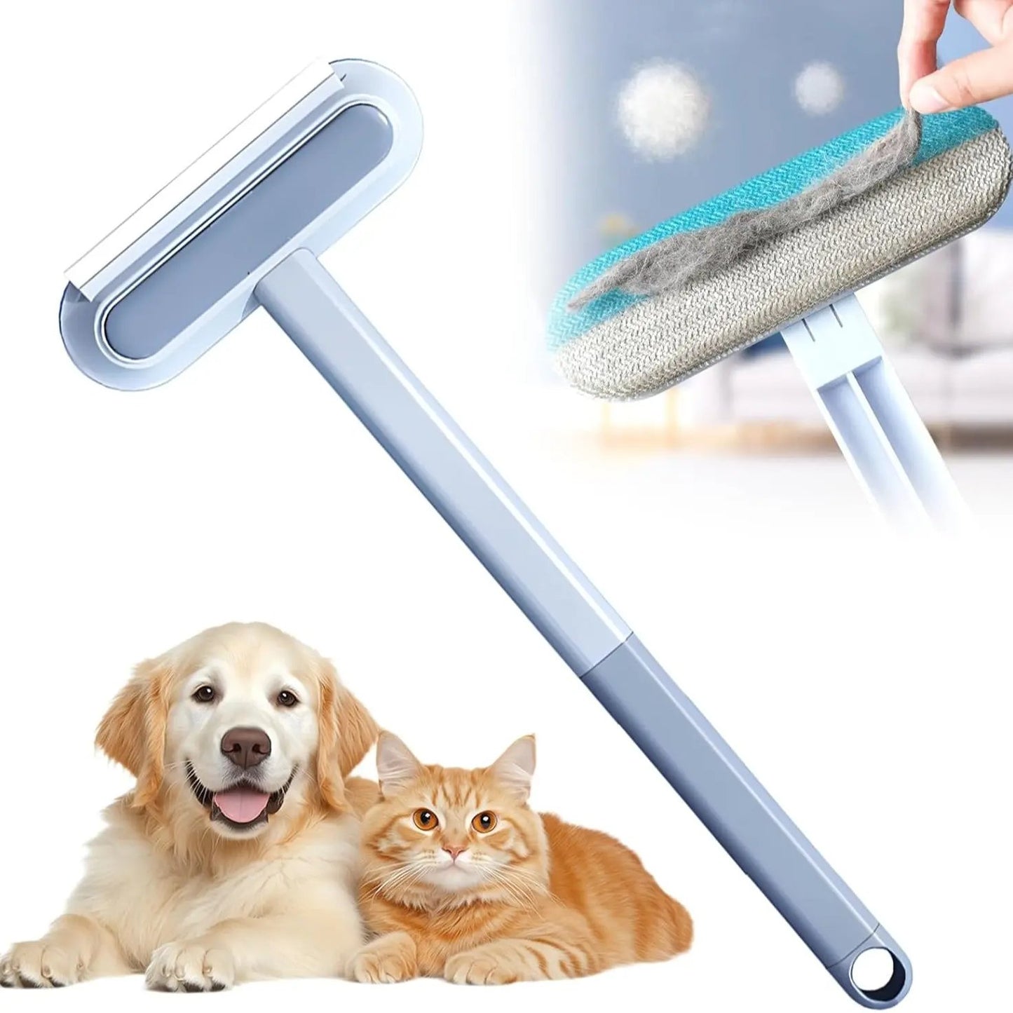 4-in-1 Long Handle Pet Fur Remover Multi-Tool Set