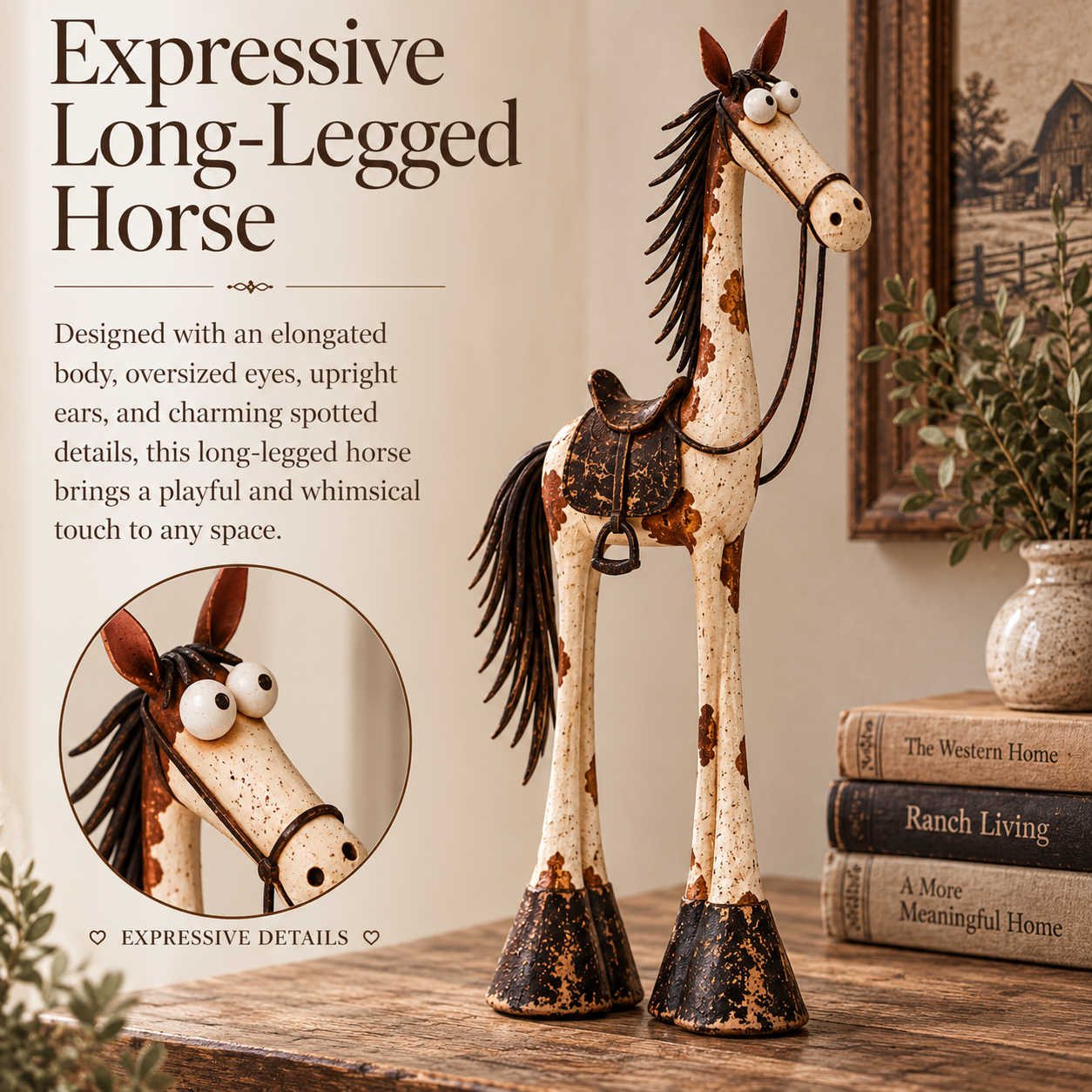Whimsical Western Cowboy & Horse Figurine Duo 🤠🐴