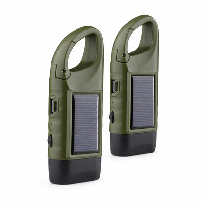 Solar Hand Crank Emergency Flashlights – USB-C Rechargeable Outdoor Lights