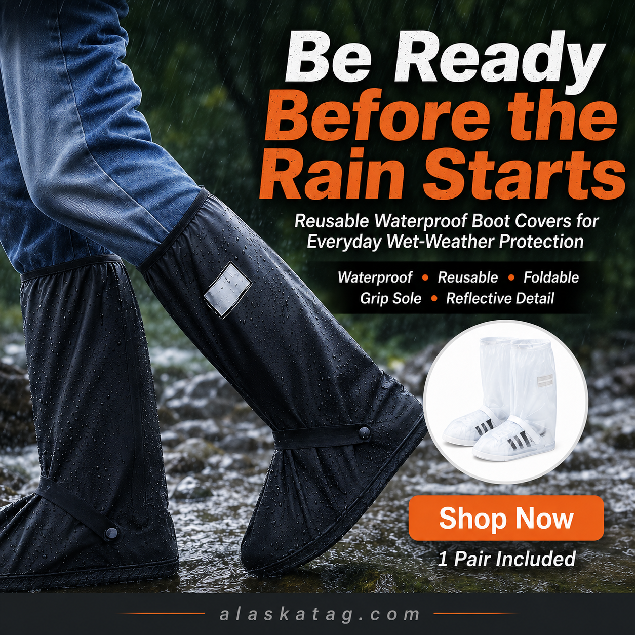 🌧️ Reusable Waterproof Boot Covers for Rain, Mud & Snow🔥