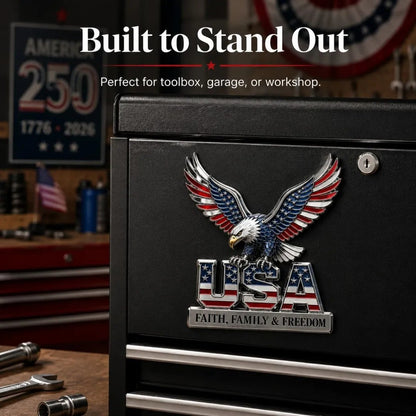 USA Faith, Family & Freedom Metal Emblem