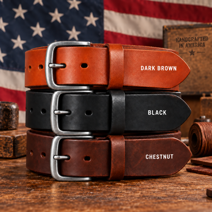 🔥 100% Handmade Full-Grain Buffalo Leather Belt – Built to Last