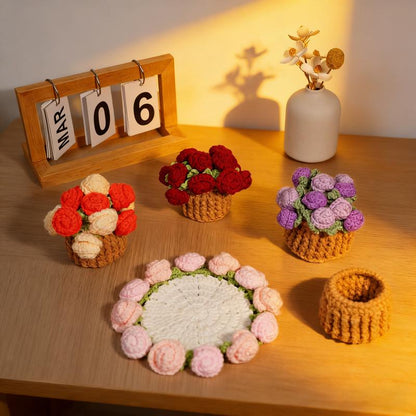 ✨Handmade Crochet Flower Bouquet Coaster