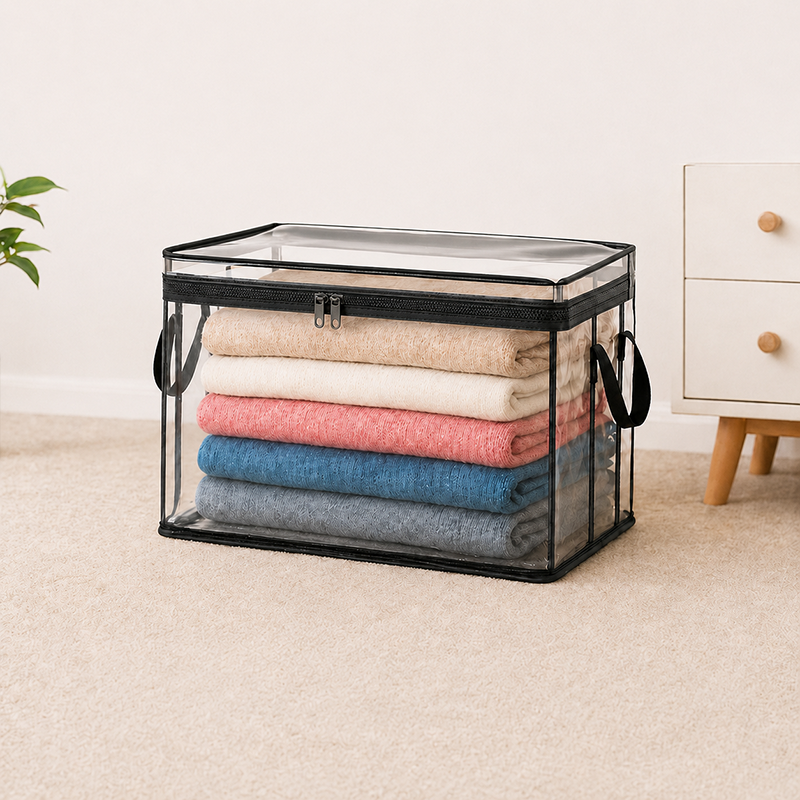 🔥Last Day 49% OFF📦Portable Large Heavy-Duty Thick Plastic Clear Storage Box with Hinged Lid | Home, Travel & Camping