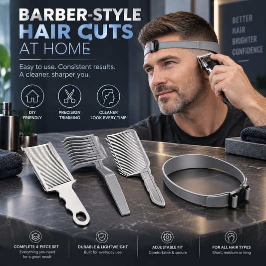 4-Piece Hair Clipper Guide Comb Set – Universal Fit, Professional Barber Combs, DIY Home Haircut Kit