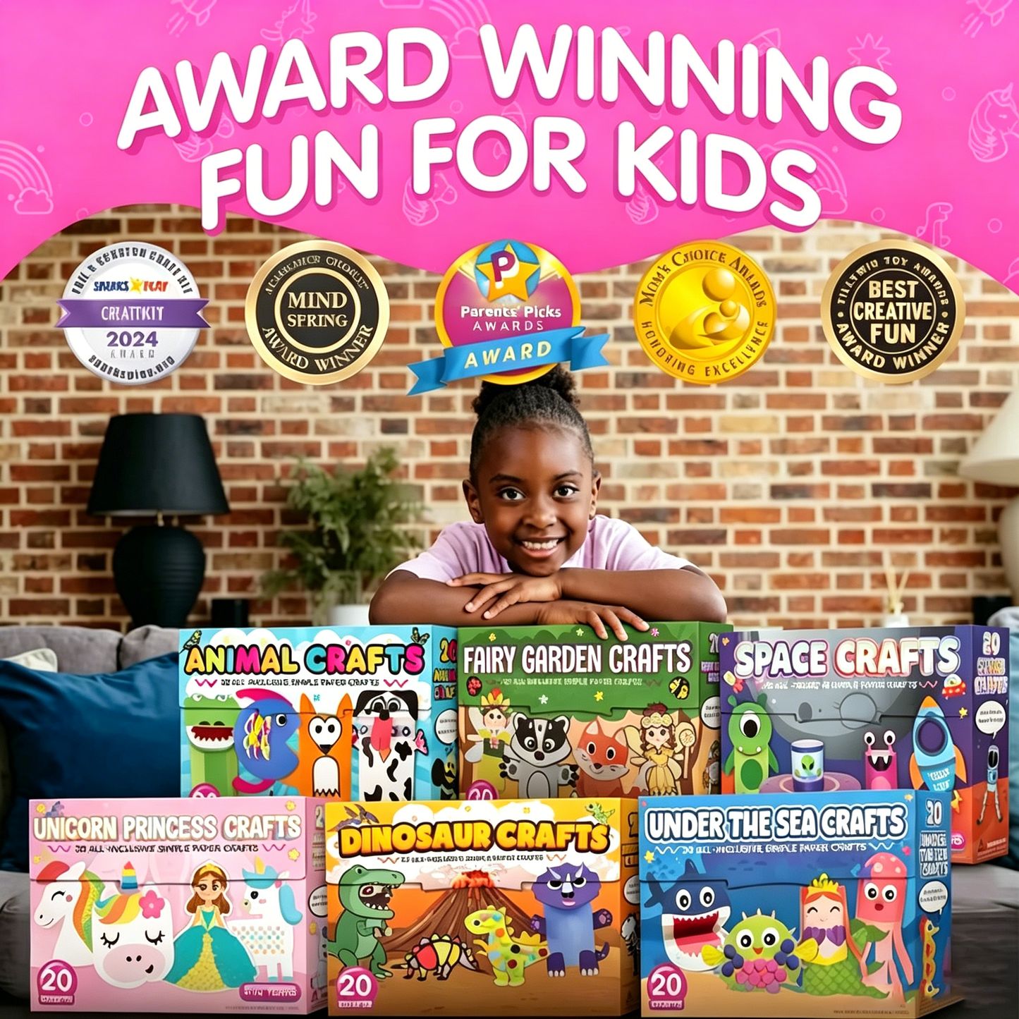 🎨❤️ 20 Princess & Unicorn Crafts in a Box – Fun Mess-Free DIY Kit for Kids Ages 3–8