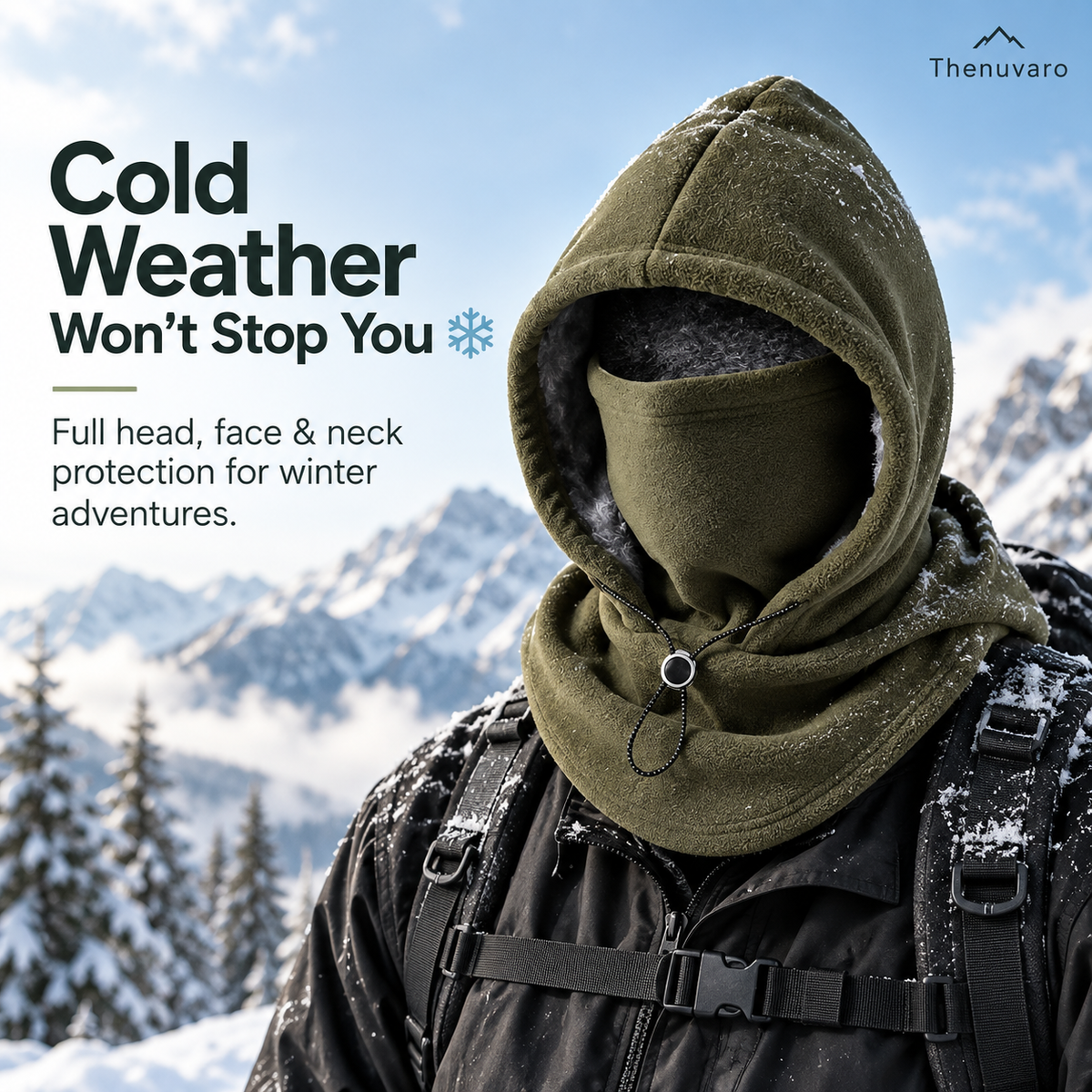 🥶 Fleece Balaclava Hood – Full Face & Neck Winter Protection for Outdoor Adventures
