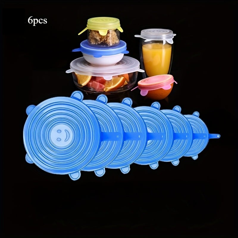 6/12pcs set Silicone Cover Stretch Lids Reusable Airtight Food Wrap Covers