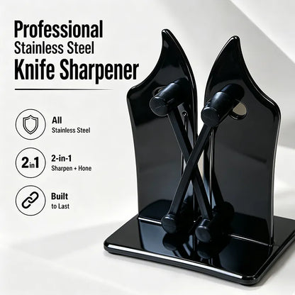 Professional Stainless Steel Knife Sharpener – Fast Sharpening for Smooth, Wavy & Micro-Tooth Blades, Adjustable 16°-32°