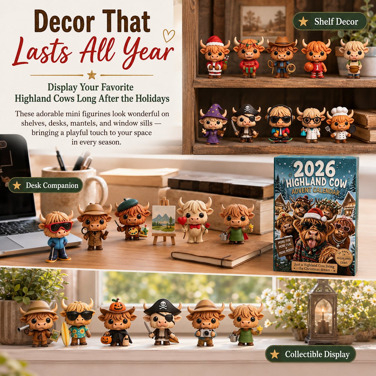🐂🎁2026 Highland Cow Advent Calendar | Every Day Brings New Surprises(📦Buy 2 Free Shipping)