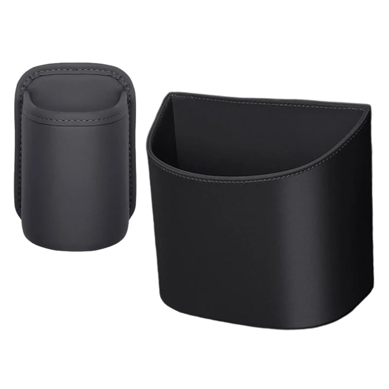 Leather Car Door Cup Holder – Wide‐mouth opening, easy reach for drinks & phone. Clip‐on secure fit. PU leather, tough & stylish. 🛡️✨