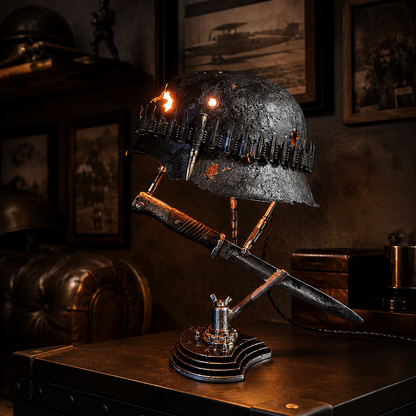 🪖 War Relic Vintage Helmet Table Lamp🎁